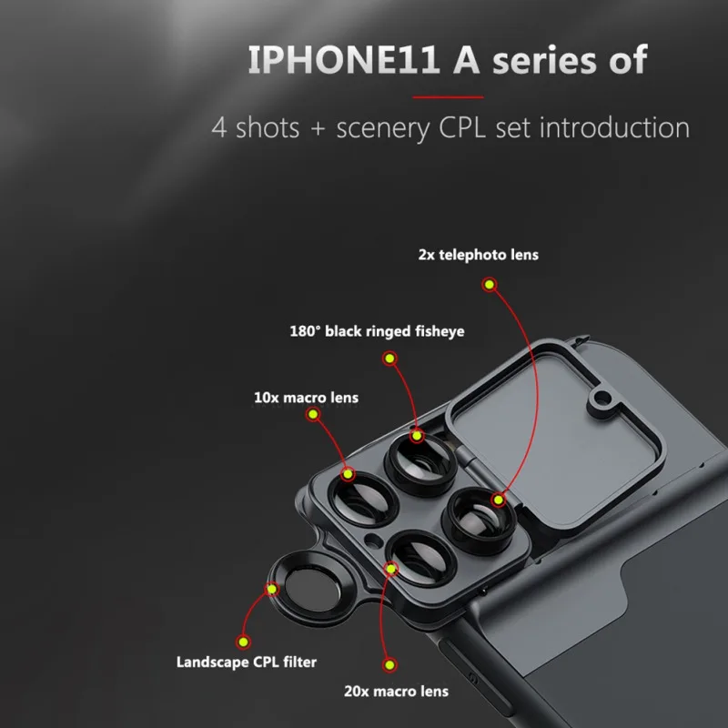 

Protective Cover For iPhone 11 / 11 pro/11 pro max Mobile Phone Lens Wide Angle Macro Fisheye Portrait Telephoto CPL Filter Lens