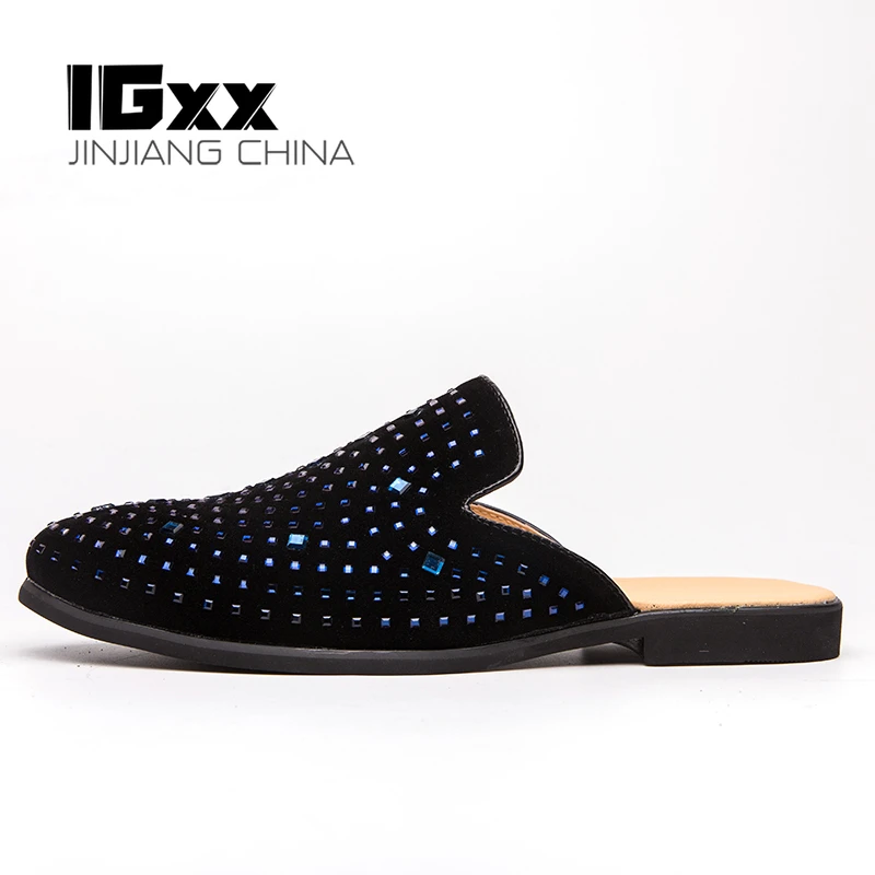 

IGxx мужская деловая вязаная обувь с заостренным носком, Повседневная дышащая обувь на плоской резиновой подошве, свадебная обувь