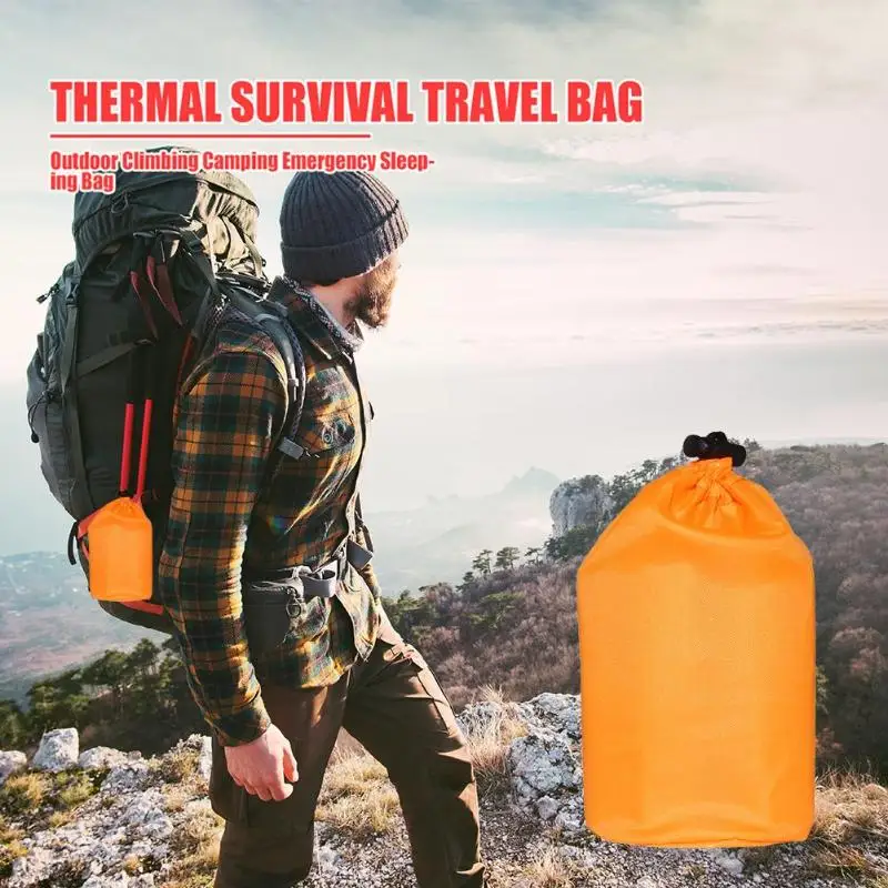 Новый легкий спальный мешок для кемпинга уличный экстренный со шнурком