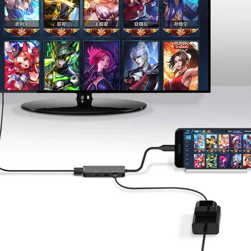 Переходник USB Type C на 3 0 2 концентратор HDMI Thunderbolt адаптер для MacBook Samsung Galaxy S9|Кабели