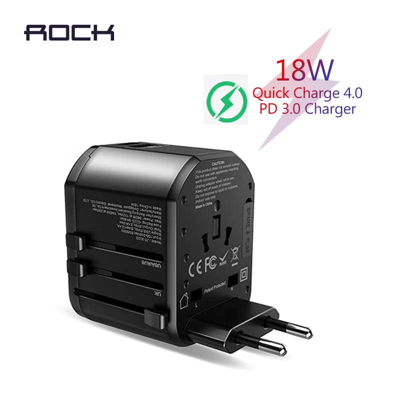 ROCK 18W дорожная Европейская USB зарядка Быстрая зарядка 3,0 для samsung телефон зарядное устройство PD 3,0 зарядное устройство для iPhone зарядное устройство usb-адаптер