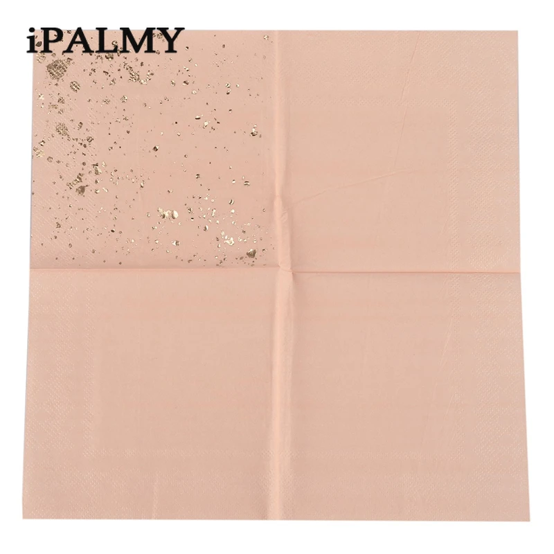 Продажа Свадебные бумажные салфетки Ipalmay 200 шт./лот в золотистый и розовый горошек для дня рождения, праздника для будущей мамы, бумажные праздвечерн...