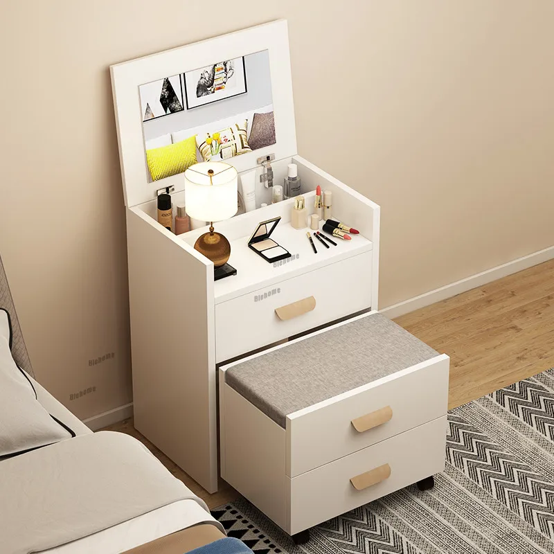 Nordic Dresser Bedroom Dressing Table Foldable Storage Cabinet Modern Simple Clamshell Tables |