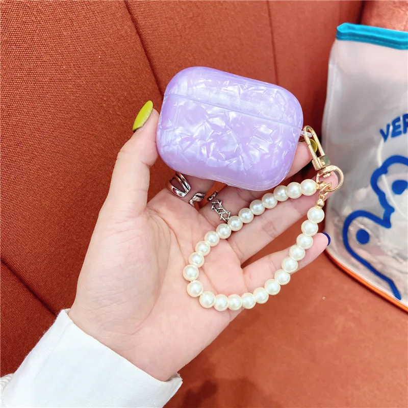 

Чехол для наушников Apple Airpods 1 2 3 Pro, с жемчужной подвеской