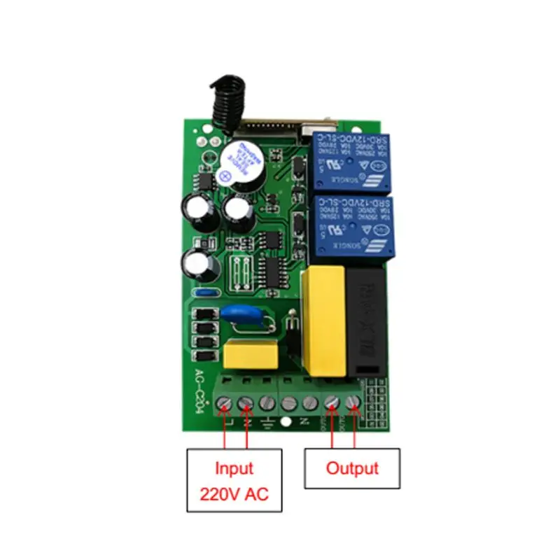 Релейный приемник и радиочастотный передатчик 433 МГц 220 В переменного тока для