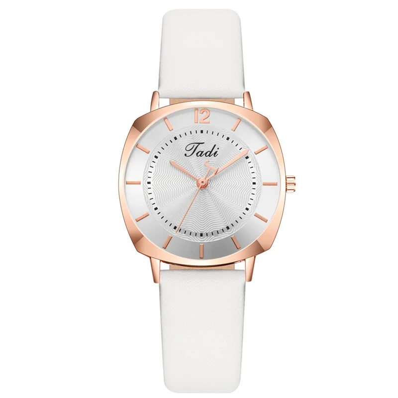 

Часы наручные женские с квадратным циферблатом, Модные Простые повседневные кварцевые, с кожаным ремешком, подарок для женщин