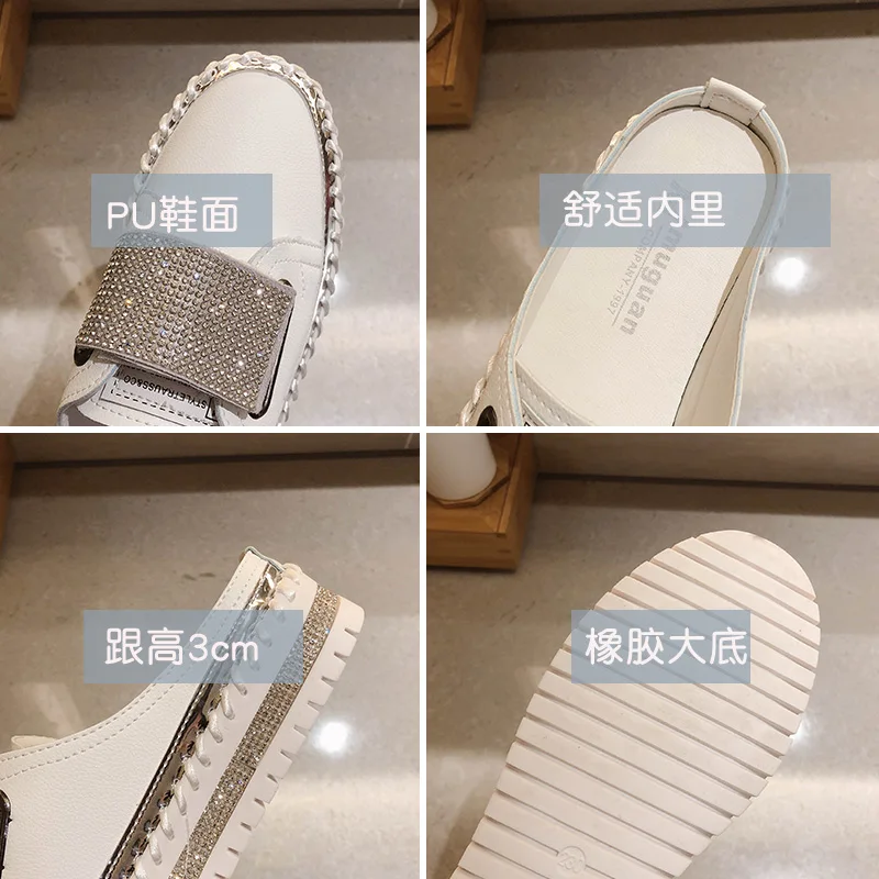 

Flat Shoes Female Slippers Casual Cover Toe Glitter Slides Med Slipers Women Platform Luxury Jelly 2021 Rubber Crystal Basic PU