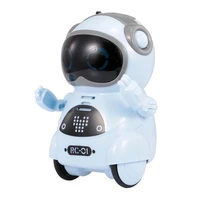 intelligent mini pocket robot walk music dance light voice recognition conversation repeat smart kids toy interactive