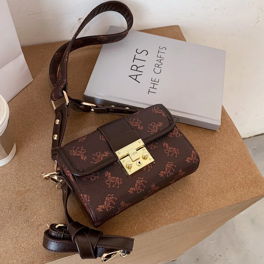 Новинка 2020 женская сумка через плечо с принтом модная из искусственной кожи |