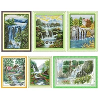joy sunday waterfall embroidery needlework cross stitch kit stamped printed patterns 11ct 14ct counted crafts diy home decor set