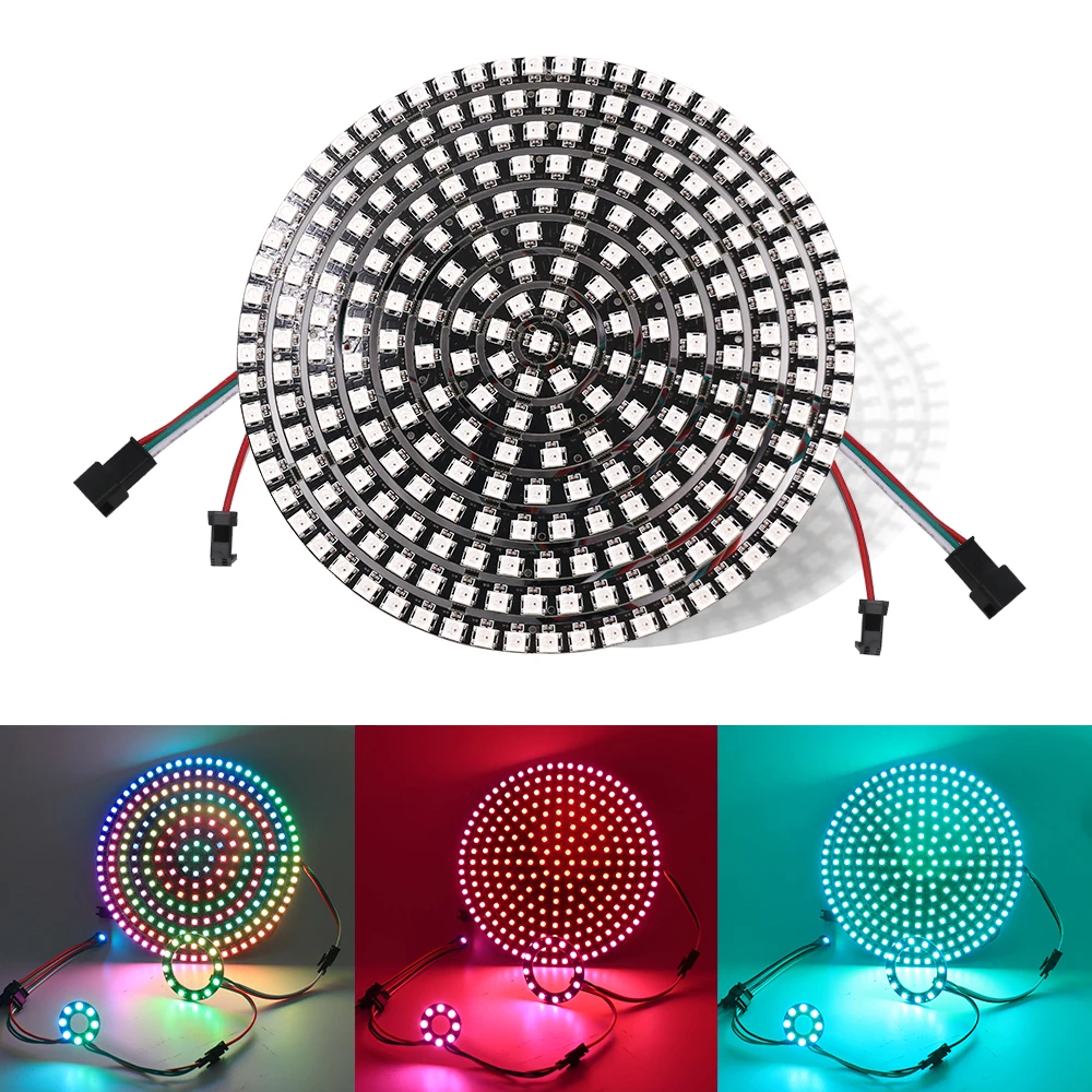 

DC5V Addressable WS2812 SK6812 5050 RGB LED Ring ic Built-in RGB LED Chip & Heatsink 1 8 12 16 24 32 40 45 60 93 241 LEDs