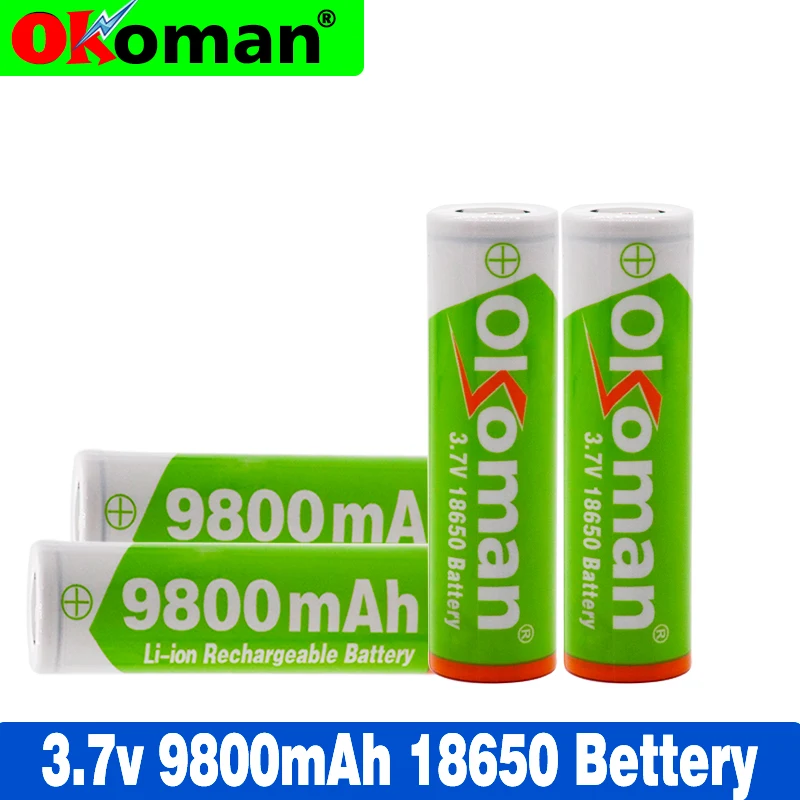 100% Новый оригинальный 3 7 В 9800 мАч 18650 литиевая аккумуляторная батарея для