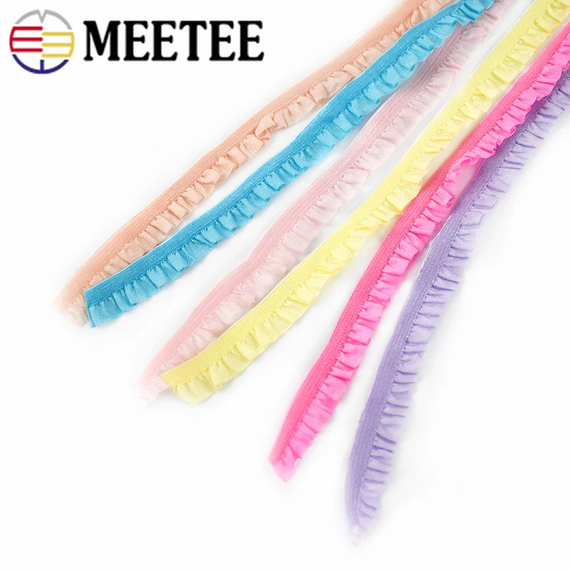 Meetee 20 метров 10 мм плиссированная эластичная тесьма с оборками лента детская для
