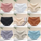 Трусики-стринги женские, шелковые, бесшовные, большого размера XXL, 3 шт.