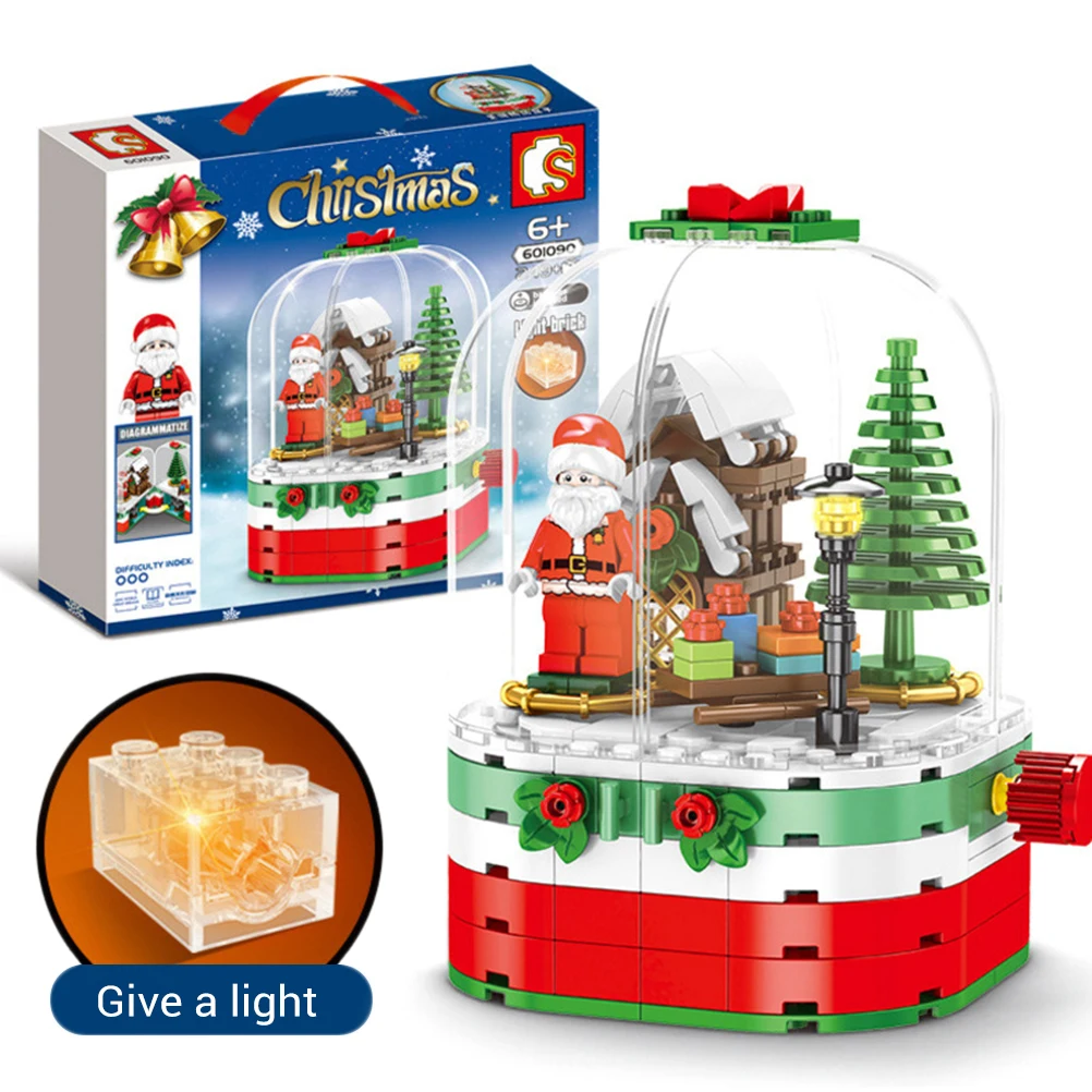 249 шт./компл. строительные блоки Санта Клаус вращающаяся кабина светильник Кими