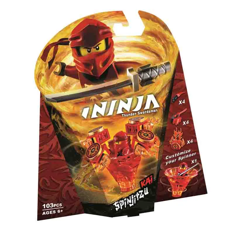 Ninjagoin вращающиеся игрушки гироскопа SPINJITZU Spinjitzu Kai совместимые с Lepining 70659 фигурки