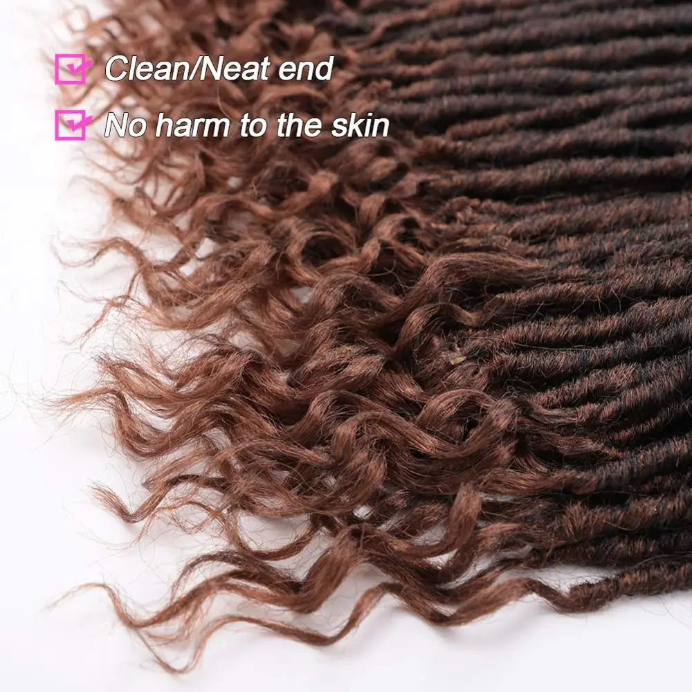 Мягкая богиня Faux Locs Омбре коса волос предварительно Петельчатая крючком косы