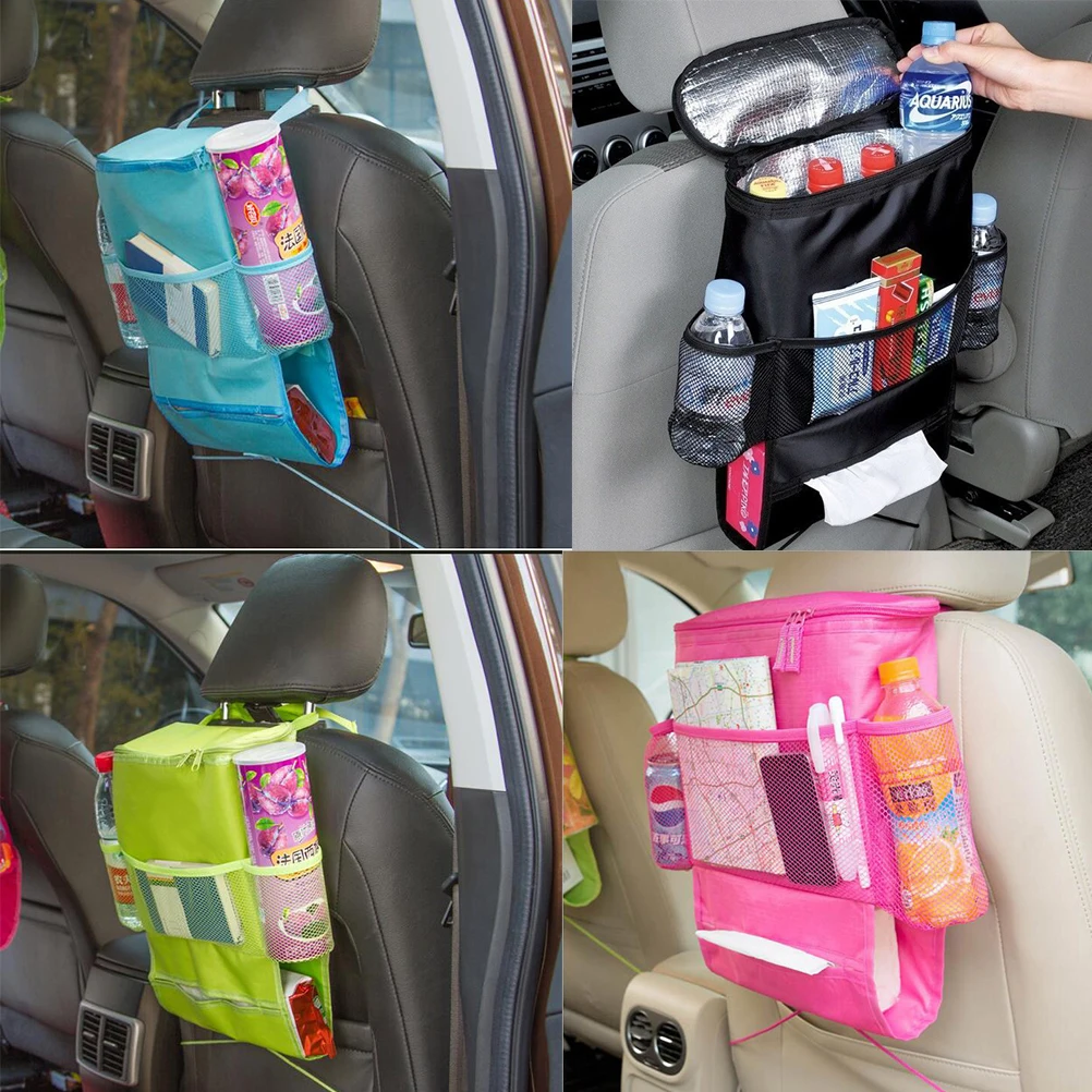 Mochila de asiento de coche para beb&eacute;, organizador de bebidas aislado, bolsa de almacenamiento de viaje, nueva-3