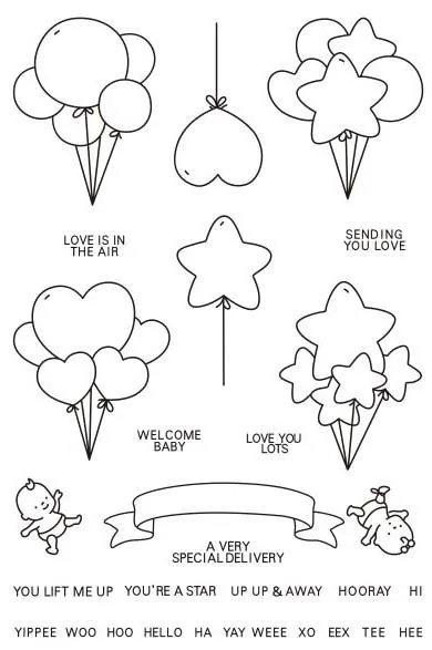 Шар связка металлический Трафаретный вырубной штамп и прозрачные наклейки