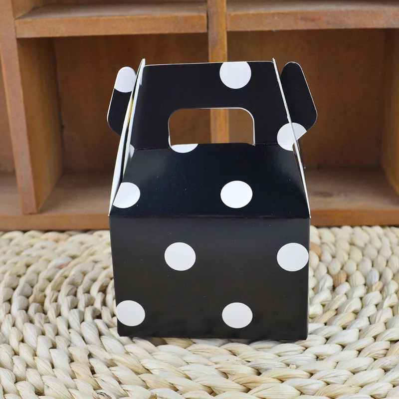 10 шт. креативная цветная коробка для конфет в горошек простая торта печенья