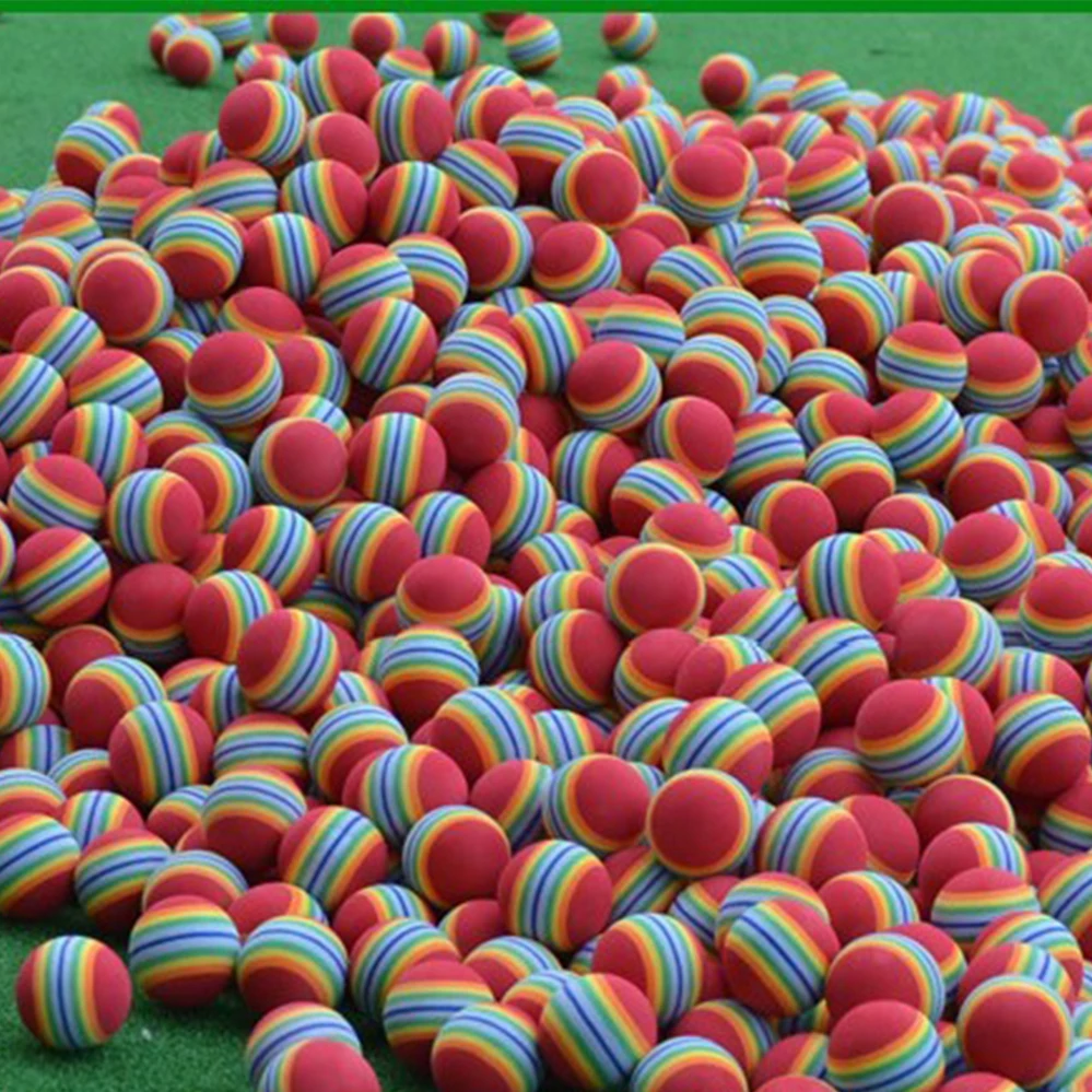 

New 10pcs Golf Sponge Practice Rainbow Ball Golf Swing Training Soft Ball Practice Supplies Indoor Golf Ball PGM