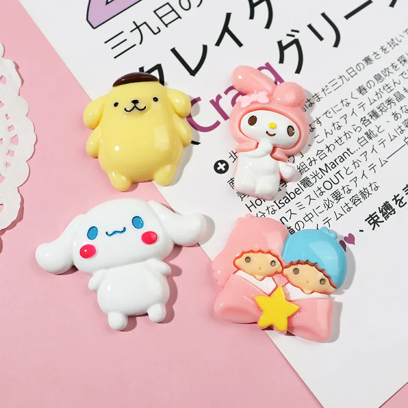 20pcs cartoon cute resin diy accessories mobile phone shell refrigerator paste storage box key chain pendant decoration material free global shipping