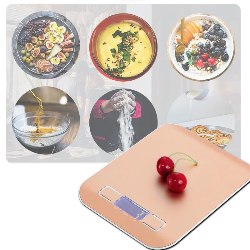 Электронные кухонные весы 5 кг/10 кг цифровые пищевые из нержавеющей стали ЖК