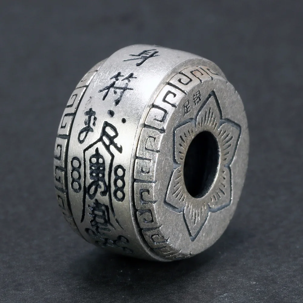 Подвеска в виде мантры лотоса из серебра 990 пробы с шестью словами вращающаяся