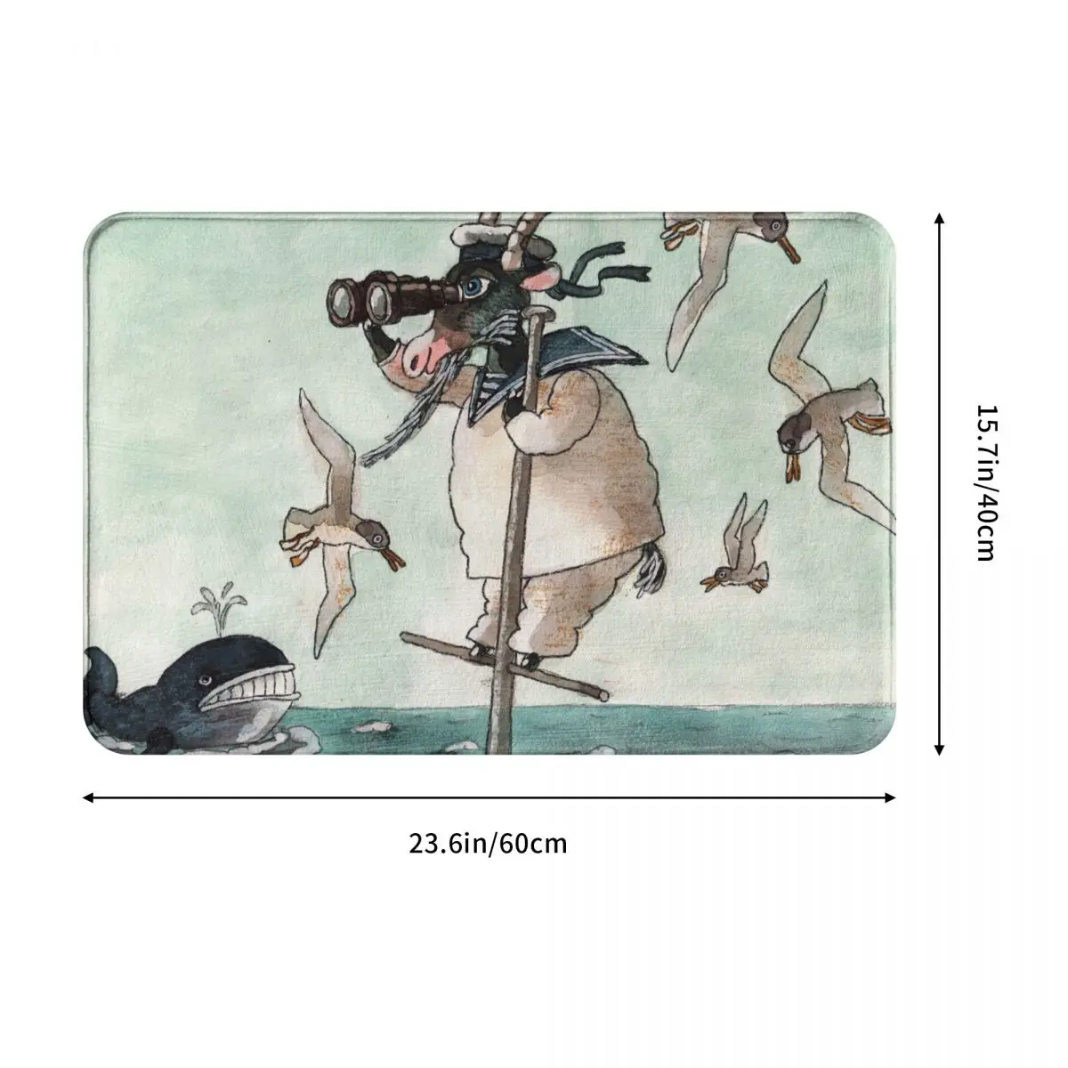 Напольный коврик для кухни козий матрос на мачте и выглядит берегу моря