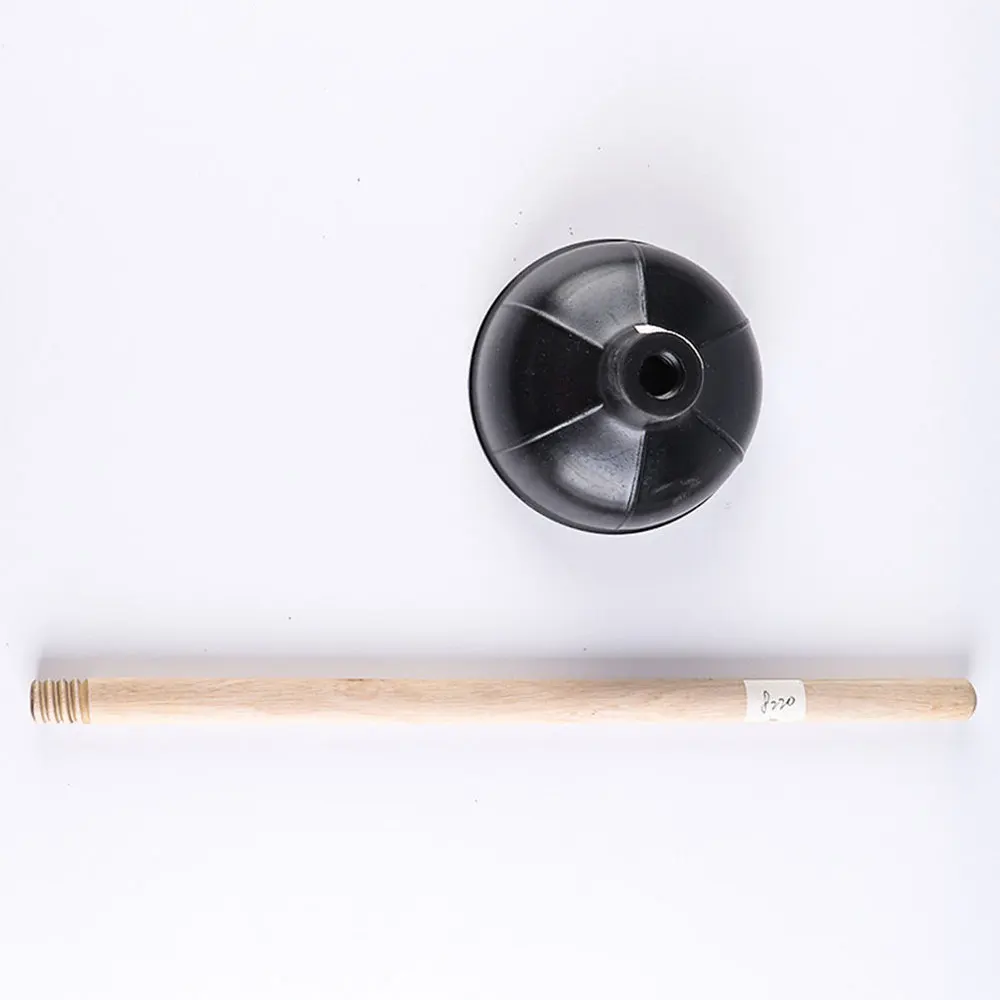 

2Pcs Household Toilet Plungers Toilet Dredge Accessories Wooden Handle (Black)