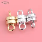 Подлинное Настоящее чистое Твердое Серебро 925 пробы магнитные застежки для изготовления ювелирных изделий Золотая Пряжка из ожерелья с застежкой и браслета фурнитура