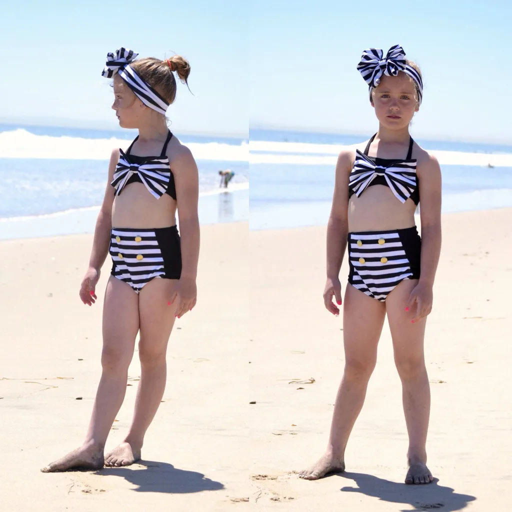 Милые детские купальники для девочек из 3 предметов Детские бикини купальник