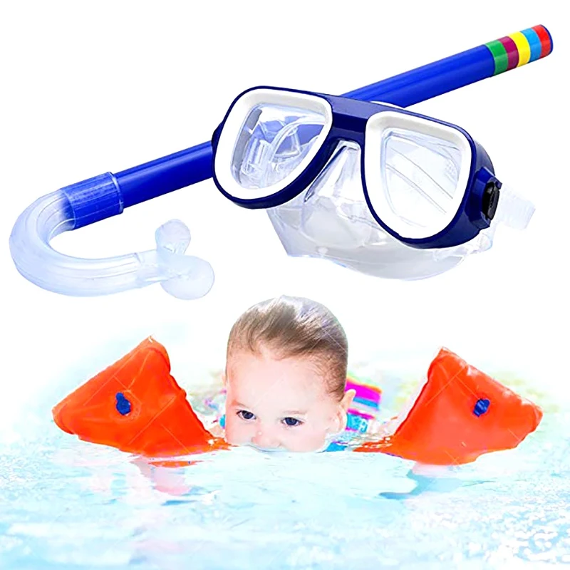 

Kids Diving Goggle Mask Breathing Tube Shockproof Anti-fog Swimming Glasses Band Snorkeling Underwater Accessories Set