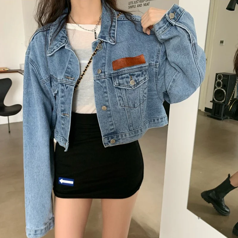 Джинсовое пальто женская мода весна и осень 2021 новый дизайн миниатюрный короткий
