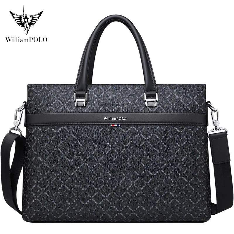 WILLIAMPOLO Briefcase men's handbags business casual  shoulder messenger bags computer bags pl203060