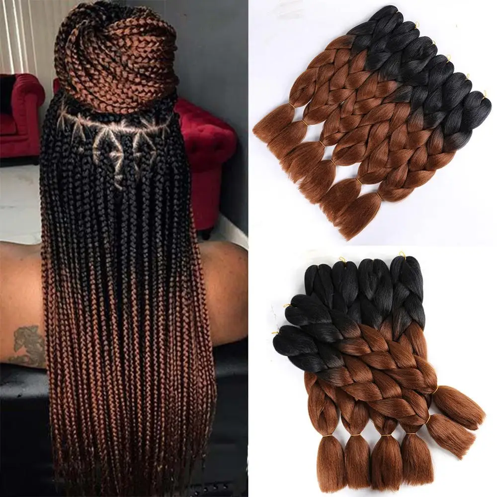 Омбре синтетический Джамбо плетение волос 24 дюйма высокотемпературное волокно