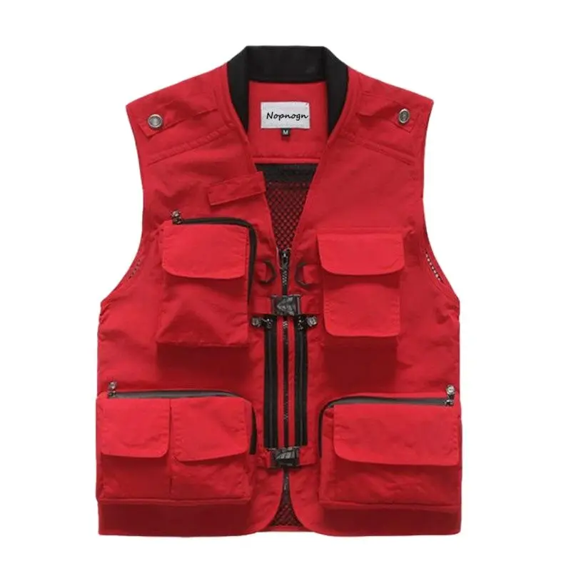 Мужская повседневная жилетка с множеством карманов сетчатый жилет без рукавов в