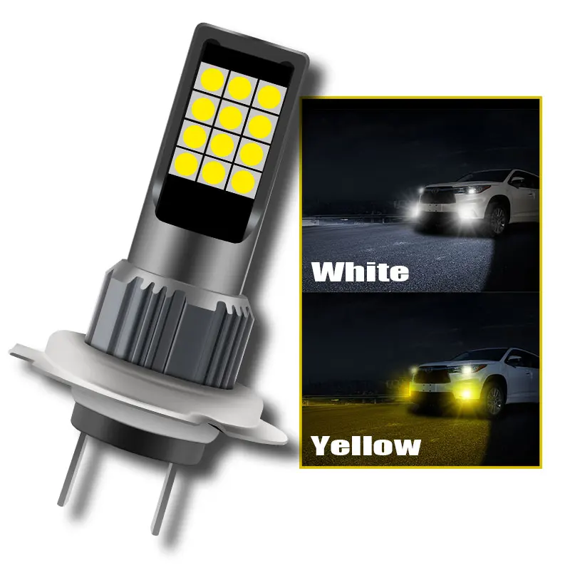 

2Pcs Led Car Fog Light High Quality H7 Type 12V White/Yellow Light Super Bright Fog Lamp Bulb Work Car Front And Rear Lights