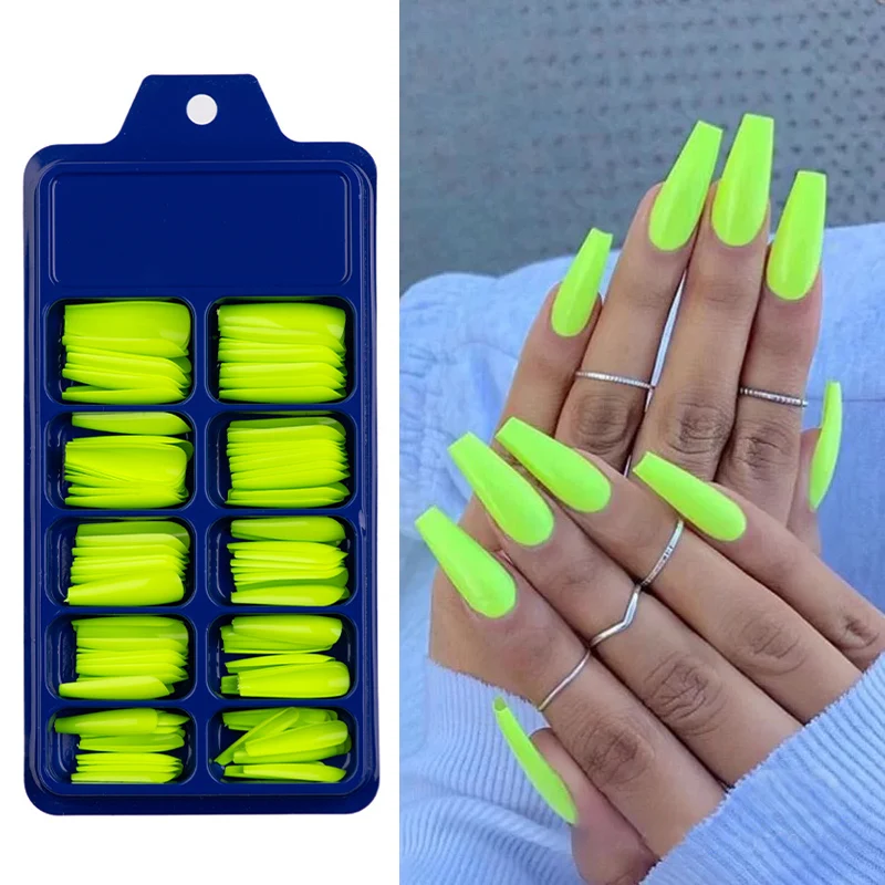 Разноцветные Новые 100 шт. Профессиональные Накладные Ногти Т-образной формы