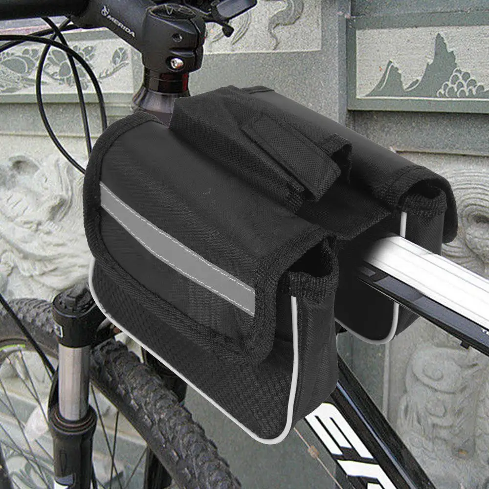 

Bicycle Bag 2020 New Bicycle Front Tube Bag 4.7-6.5 Inch Phone Holder 600D Waterproof Mountain Bike Pouch Frame Holder Accessory