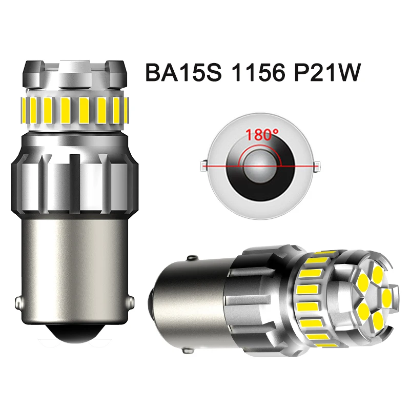 BA15S 1156 P21W 2 шт. P21W светодиодный Canbus 1156 BA15S BAY15D светодиодный фонарь 1157 P21/5 Вт R5W автомобильные огни белый Янтарный Желтый стоп-сигнал задний фонарь DRL 12 В - Испускаемый цвет: BA15S 1156 P21W