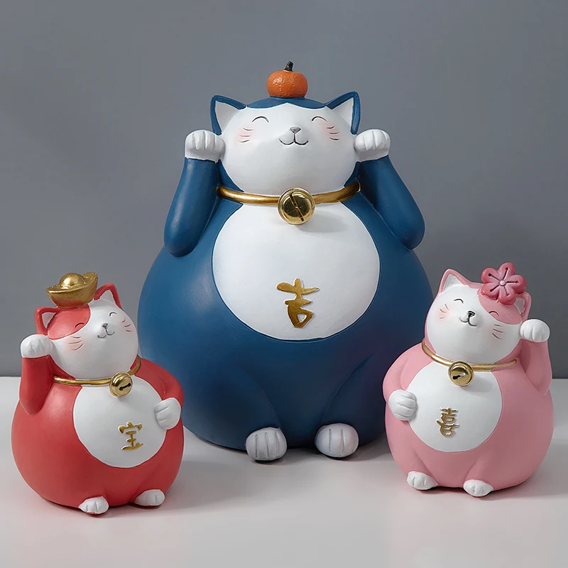 Аксессуары для украшения дома Манеки Неко кошка миниатюрная Статуэтка Статуя