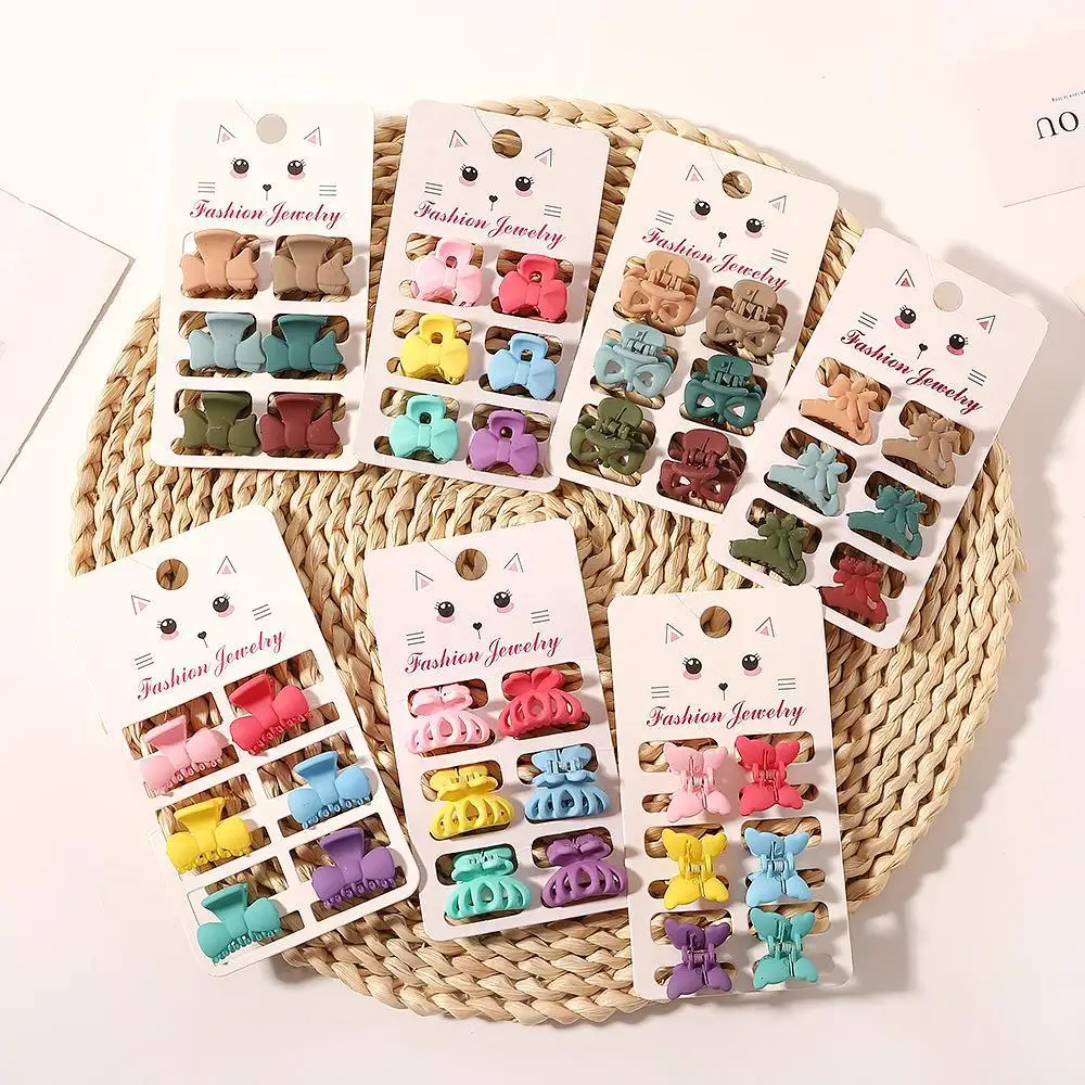 

Fashionable and simple small clip amber hairpin six pack Morandi color clip mini hair accessories