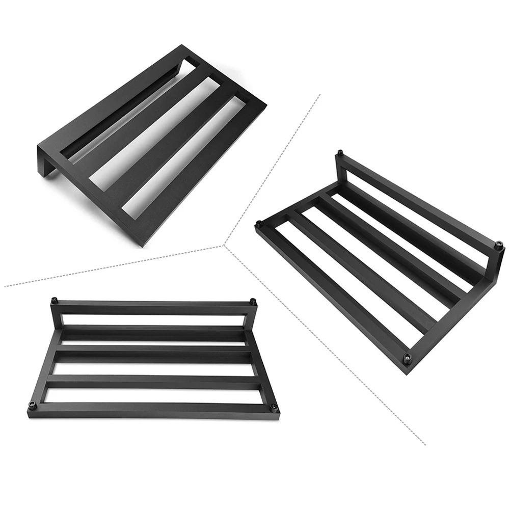 Черный Алюминий Pedalboard Diy гитары бас педали доска с лента липучка Magic Tape кабель