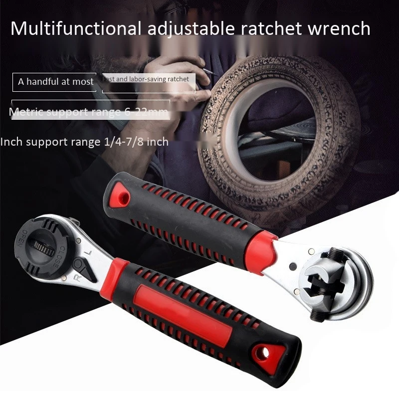 

Wrench Set Universal Keys 1Pc 6-22mm Multi-Function Adjustable Portable Torque Ratchet Oil Filter Spanner Hand Tools