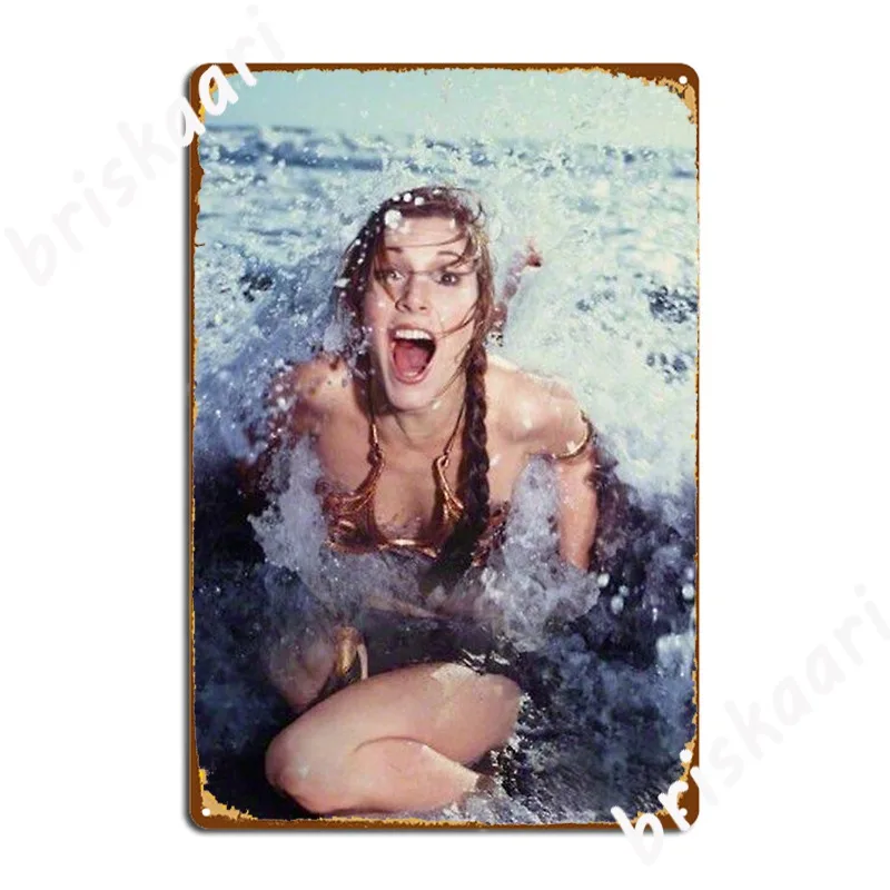 

Carrie Fisher At The Beach Metal Sign Wall Pub Cave Pub Wall Decor Printing Tin Sign Poster