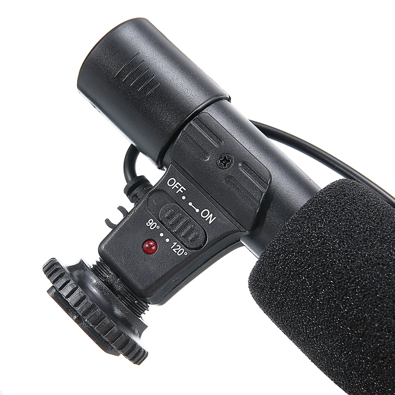 Professional 3.5mm External Audio Stereo Cable Microphone Black Interview Recorder Mic For Canon Nikon Sony DSLR Camera | Электроника