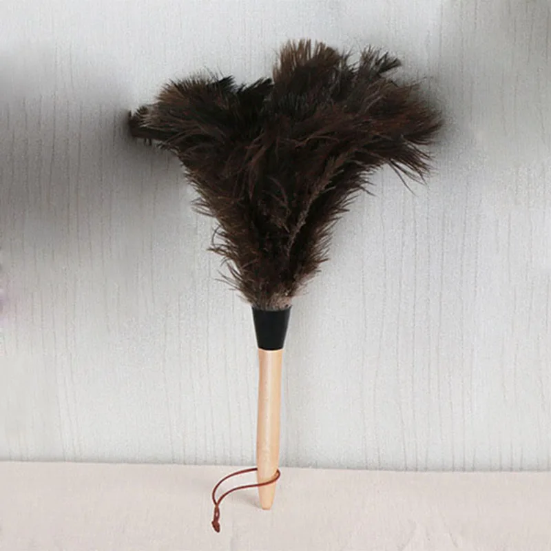 

Feather Fur Brush Duster Dust Cleaning Tool Wooden Handle Anti-static Soft For Home DRSA889