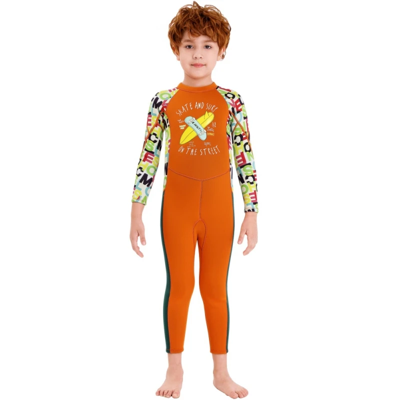 

Children's Girls Boys Swimsuit 2.5mm Diving Suction Continuous Thermal Kids Sunscreen Diving Swimwear