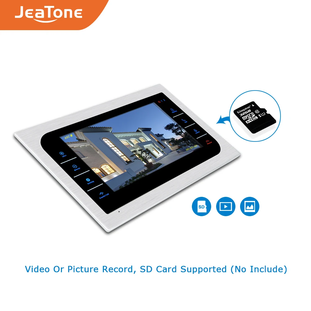 JeaTone Home домофон для наблюдения система 4 шт. 10 дюймовый ЖК монитор
